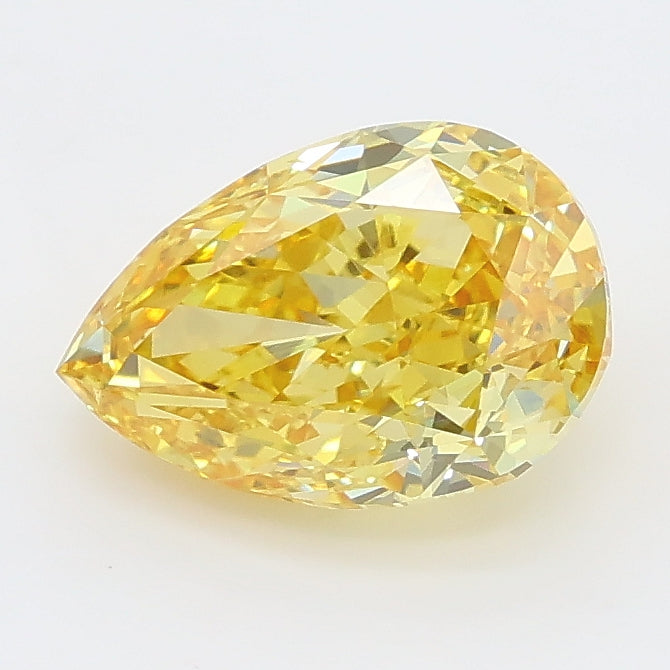 1.80 carat fancy yellow pear lab grown diamond VS1 clarity