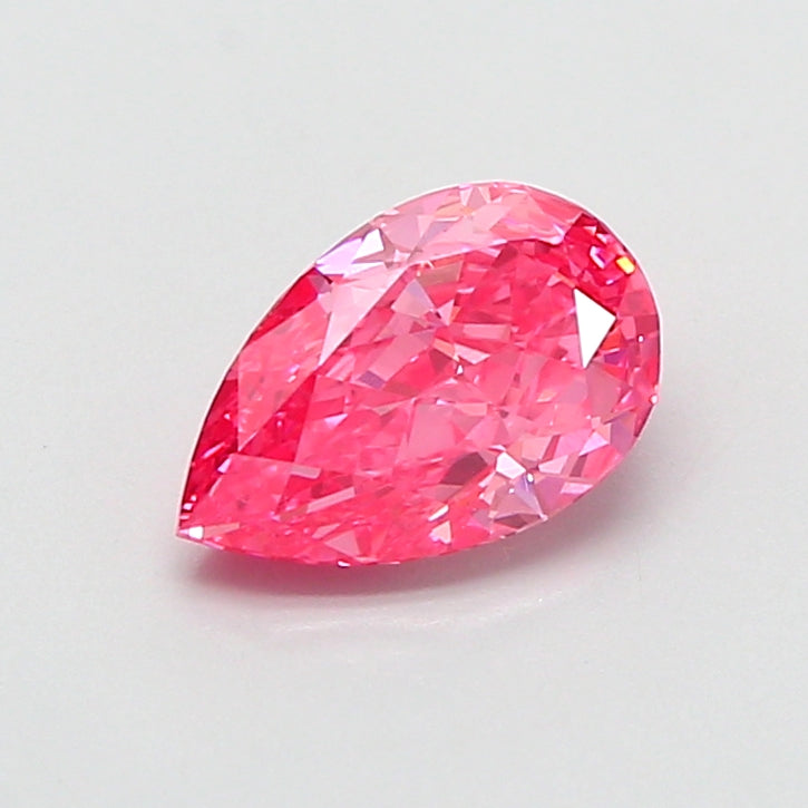 1.07 carat fancy vivid pink pear lab grown diamond VS2 clarity