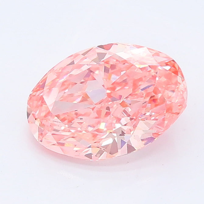 1.50 carat fancy vivid pink oval lab grown diamond VS1 clarity