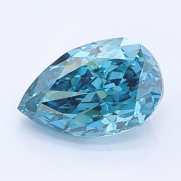 1.01 carat fancy vivid blue pear lab grown diamond VS2 clarity