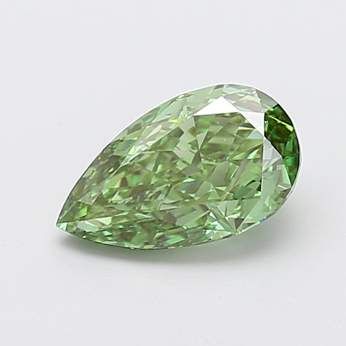2.03 carat fancy vivid green pear lab grown diamond VVS2 clarity