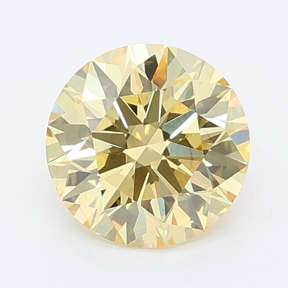 1.02 carat fancy yellow round lab grown diamond SI1 clarity