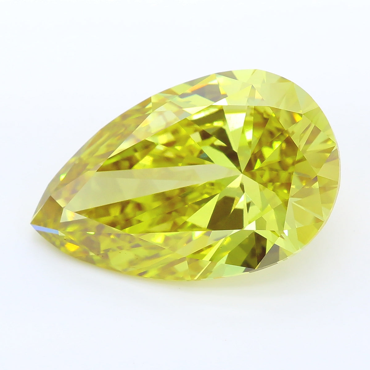 10.02 carat fancy vivid yellow pear lab grown diamond VVS2 clarity
