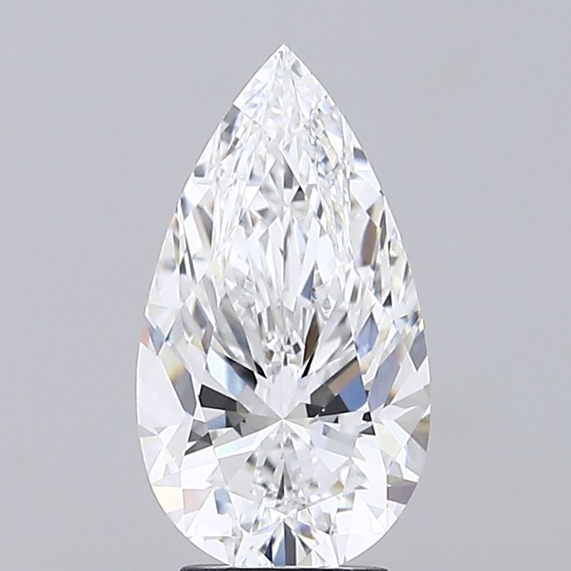 4.02 carat pear lab grown diamond D color VVS2 clarity