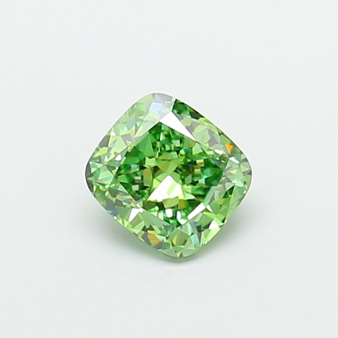 1.51 carat fancy vivid green cushion lab grown diamond VS1 clarity
