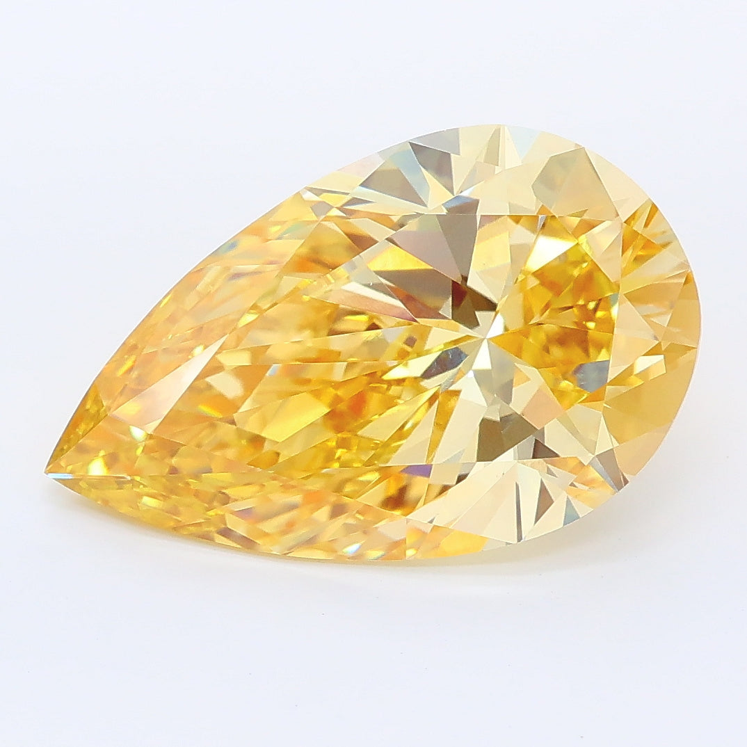 5.00 carat fancy intense yellow pear lab grown diamond VS1 clarity