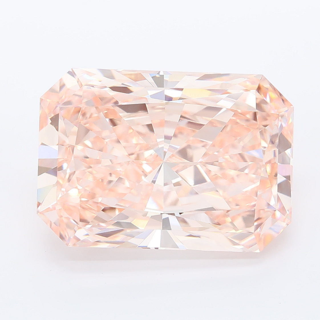 8.03 carat fancy vivid pink radiant lab grown diamond VVS2 clarity