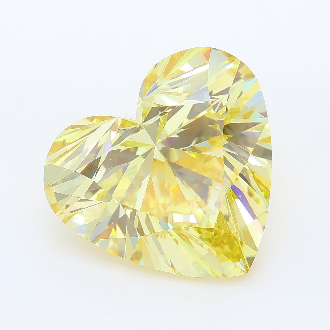 6.93 carat fancy yellow heart lab grown diamond VVS2 clarity