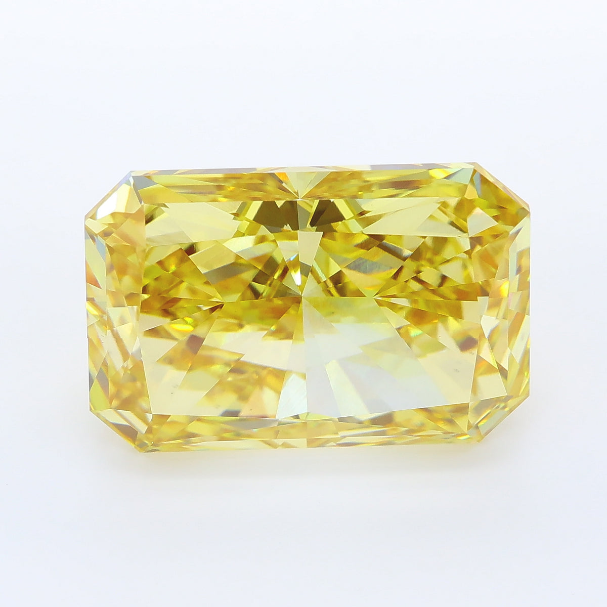 12.02 carat fancy intense yellow radiant lab grown diamond VVS2 clarity