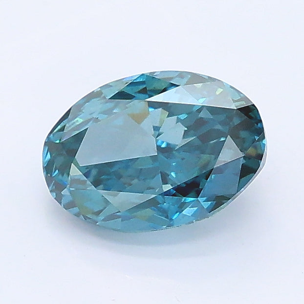 1.12 carat fancy vivid blue oval lab grown diamond VS2 clarity