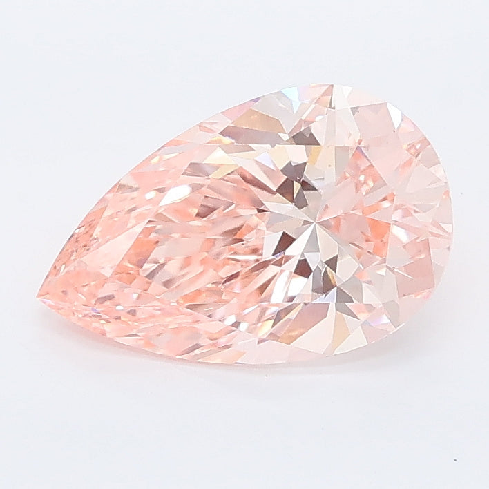 1.55 carat fancy vivid pink pear lab grown diamond VS1 clarity