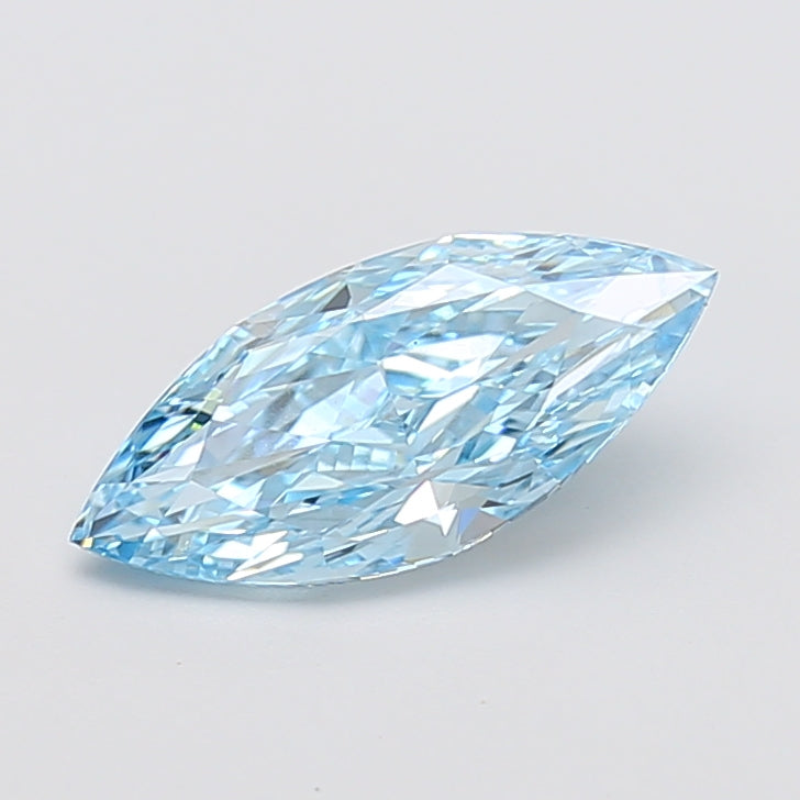 1.82 carat fancy vivid blue marquise lab grown diamond VS1 clarity