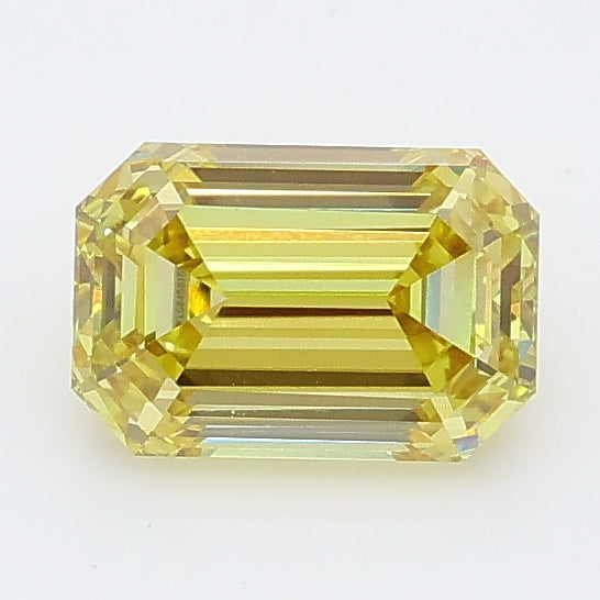 1.00 carat fancy intense yellow emerald lab grown diamond VVS1 clarity
