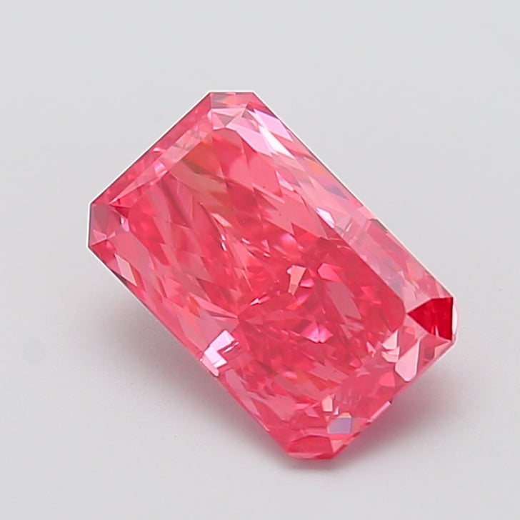3.00 carat fancy vivid pink radiant lab grown diamond VS2 clarity