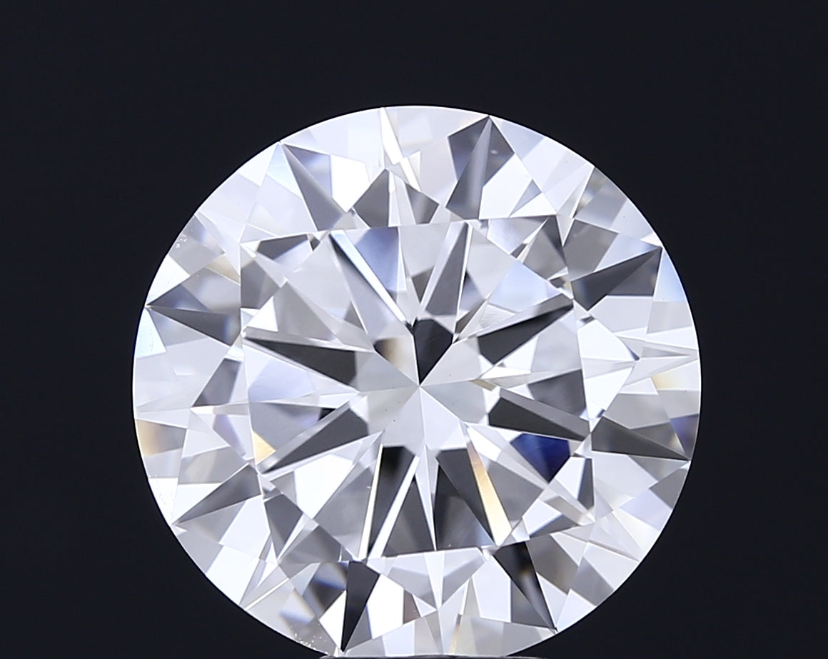 10.01 carat round lab grown diamond F color VVS2 clarity