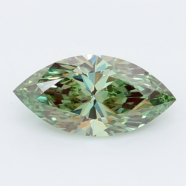 0.99 carat fancy green marquise lab grown diamond VS2 clarity