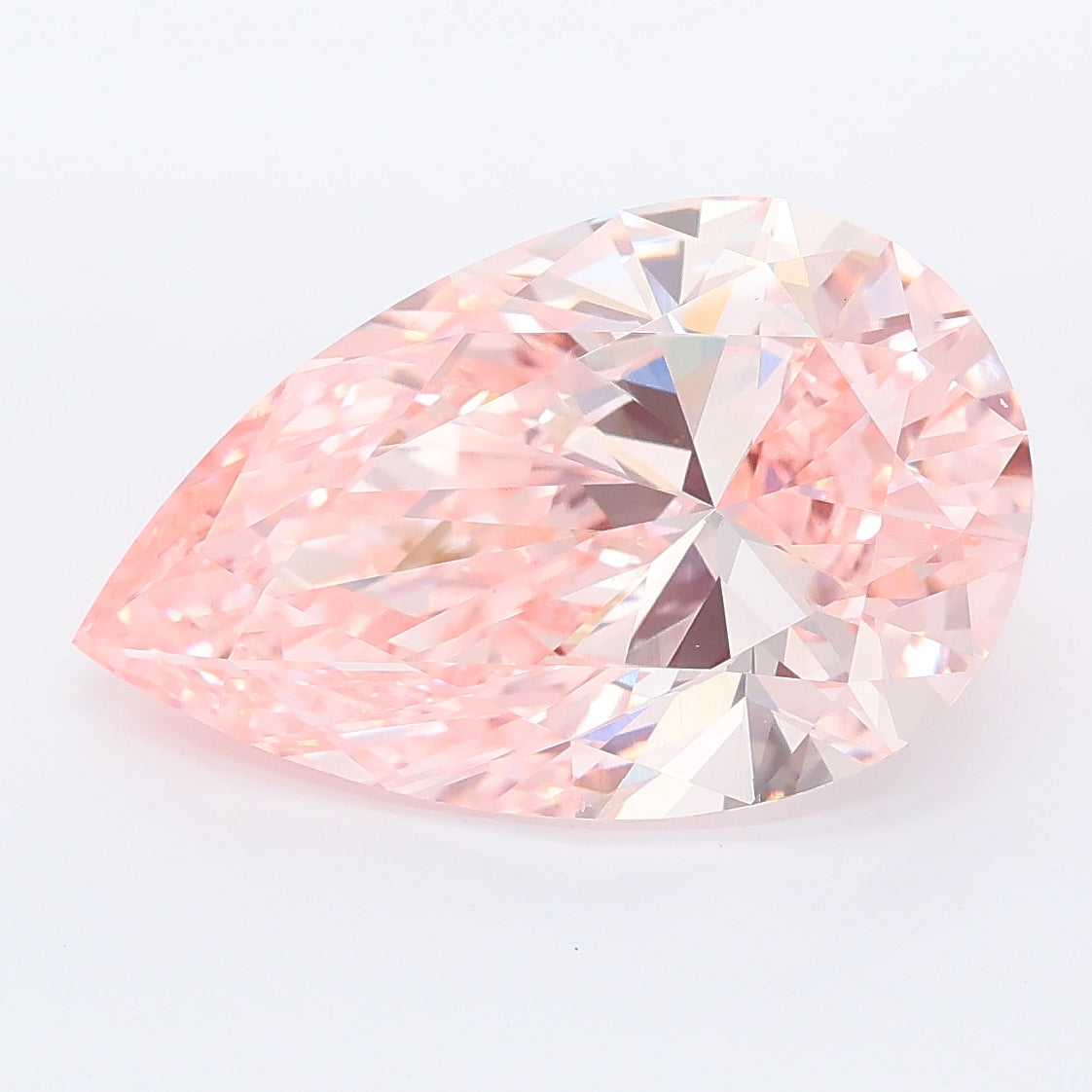 6.02 carat fancy vivid pink pear lab grown diamond VS1 clarity
