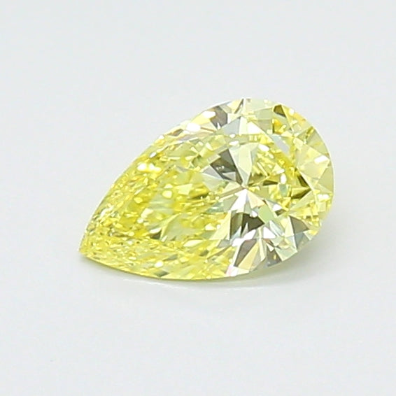 0.58 carat fancy intense yellow pear lab grown diamond VS1 clarity