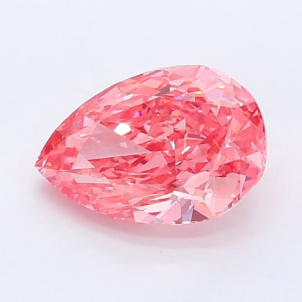 1.00 carat fancy vivid pink pear lab grown diamond VS1 clarity