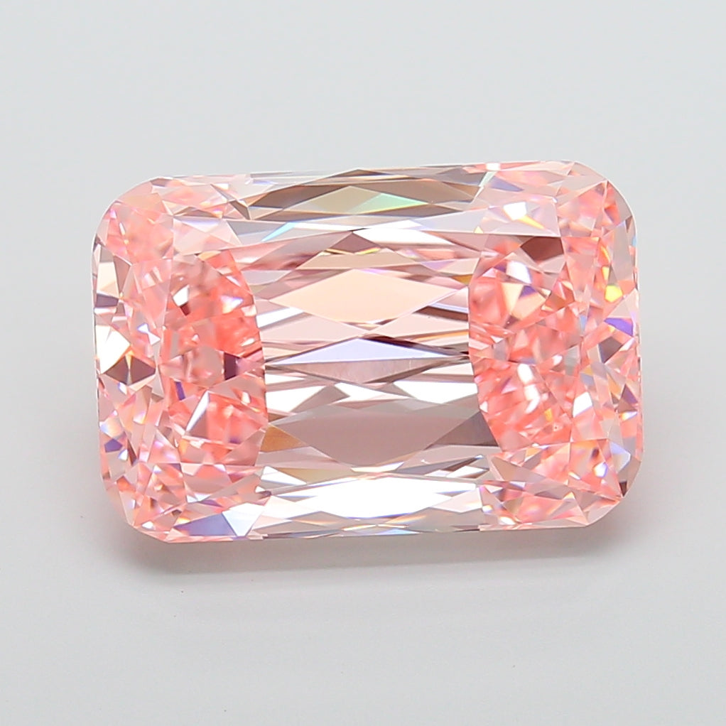 15.04 carat fancy intense pink old mine cushion lab grown diamond VVS2 clarity