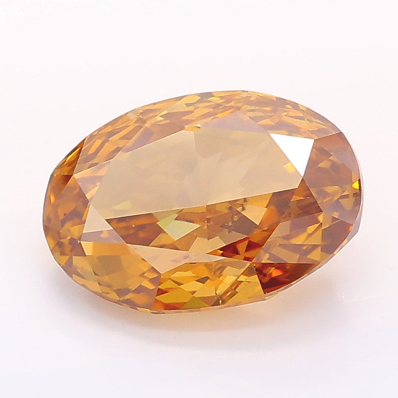 3.01 carat fancy yellowish brown oval lab grown diamond VS2 clarity