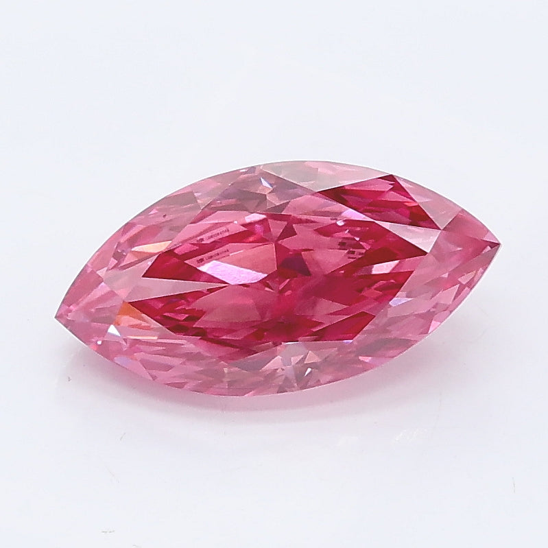 1.52 carat fancy vivid pink marquise lab grown diamond VS2 clarity