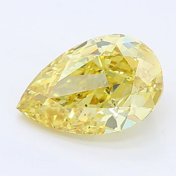 1.05 carat fancy intense yellow pear lab grown diamond VS2 clarity
