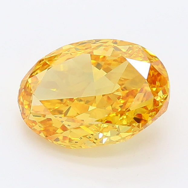 1.54 carat fancy yellow oval lab grown diamond VVS2 clarity