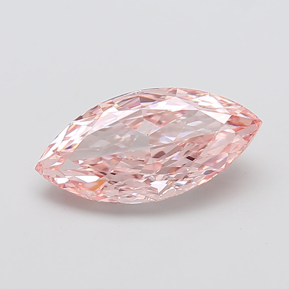 4.07 carat fancy intense pink marquise lab grown diamond VVS2 clarity