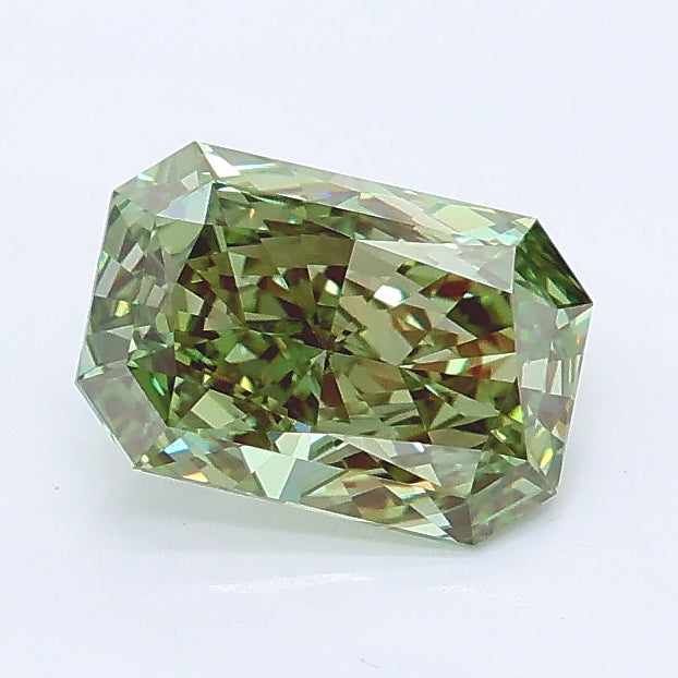 0.95 carat fancy vivid green radiant lab grown diamond VS1 clarity