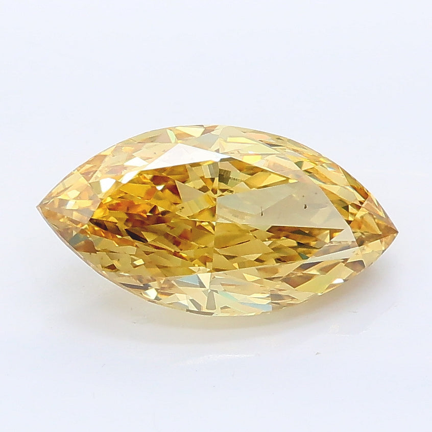 2.02 carat fancy intense yellow marquise lab grown diamond VS2 clarity