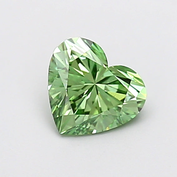 1.02 carat fancy vivid green heart lab grown diamond VS2 clarity