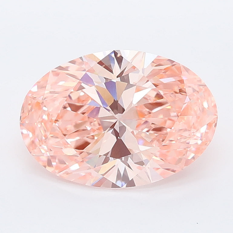 2.26 carat fancy vivid pink oval lab grown diamond VVS2 clarity