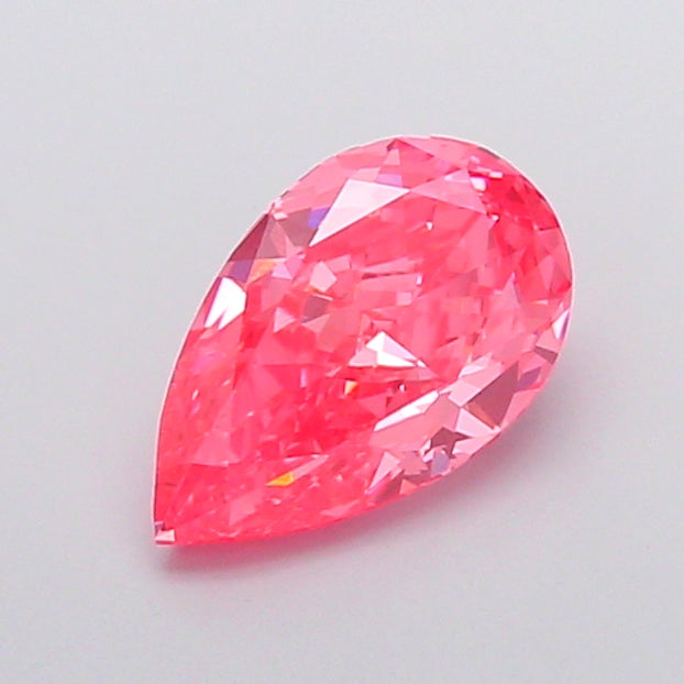 1.58 carat fancy vivid pink pear lab grown diamond VS1 clarity