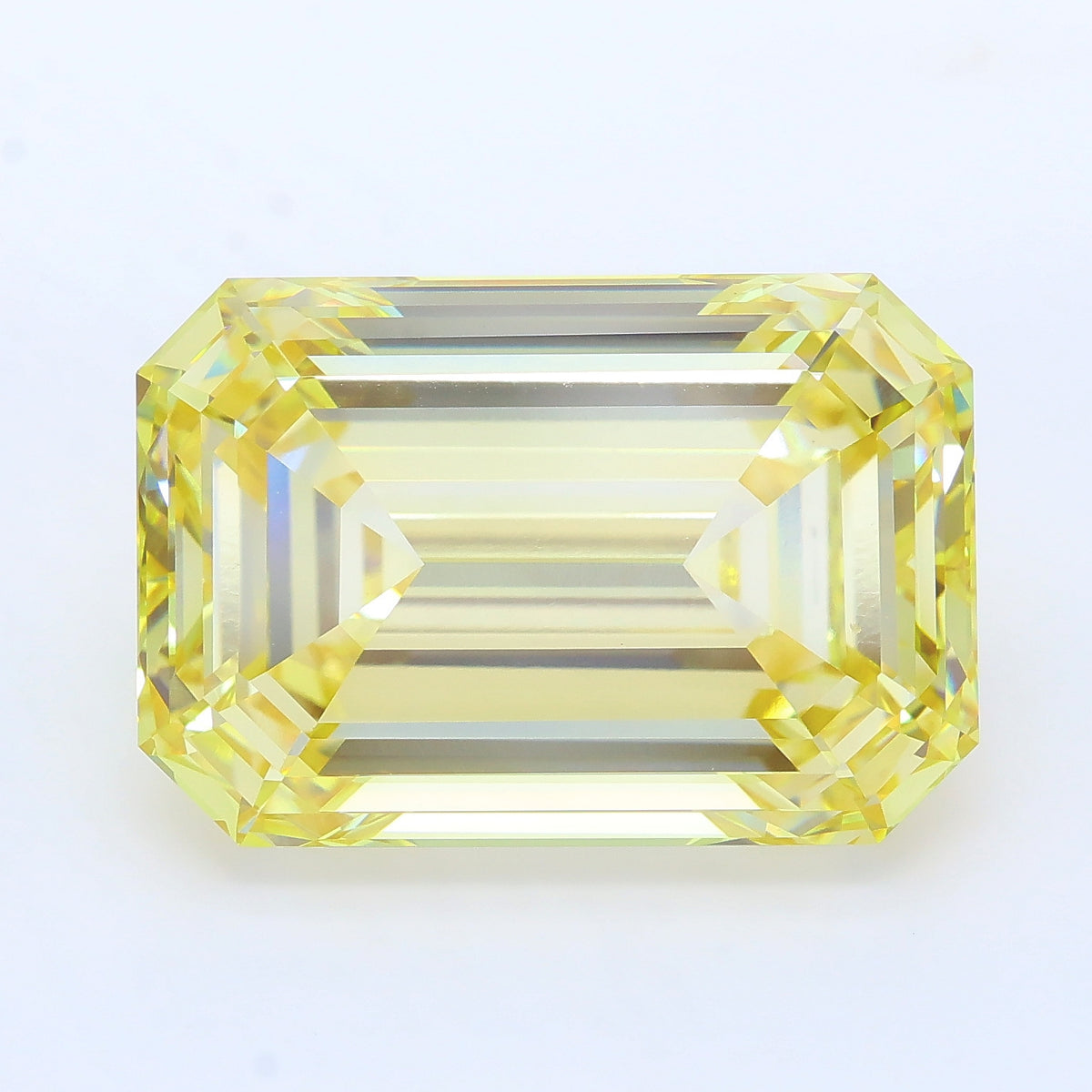 16.22 carat fancy yellow emerald lab grown diamond VVS2 clarity