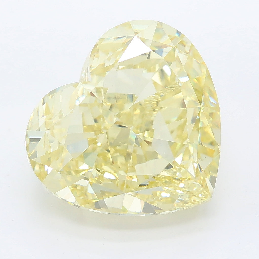 9.63 carat fancy yellow heart lab grown diamond VS1 clarity