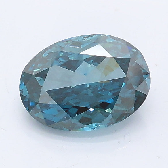 1.05 carat fancy vivid blue oval lab grown diamond VS1 clarity