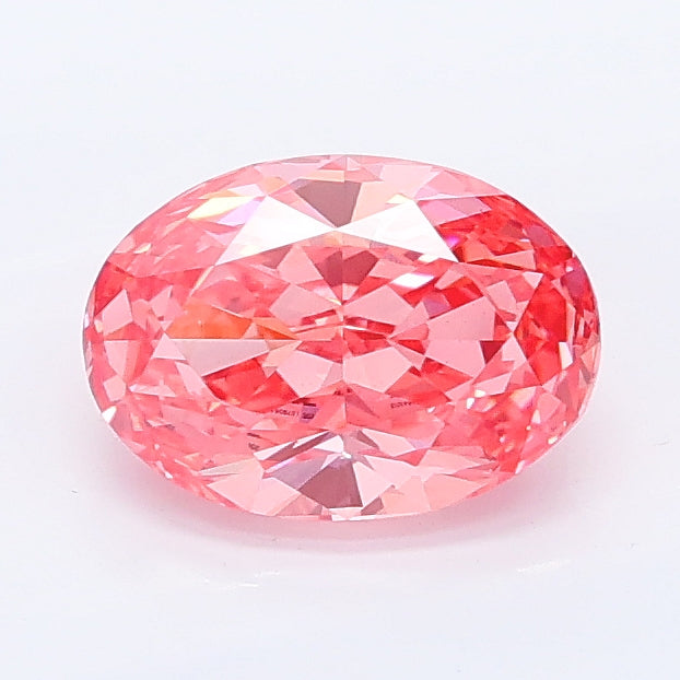 1.17 carat fancy vivid pink oval lab grown diamond VS1 clarity