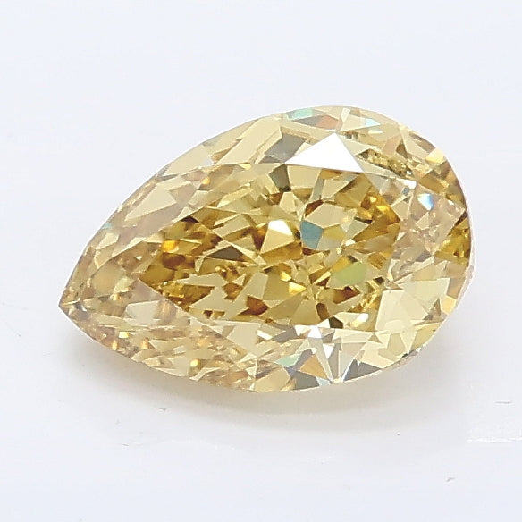 1.03 carat fancy intense yellow pear lab grown diamond VVS2 clarity