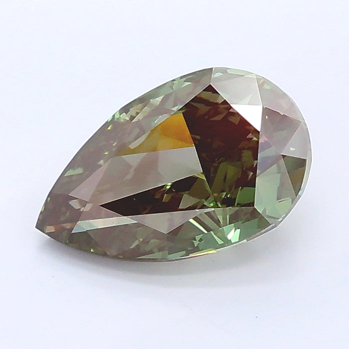 1.51 carat fancy deep green pear lab grown diamond VS1 clarity