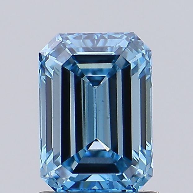 1.03 carat fancy vivid blue emerald lab grown diamond VS2 clarity
