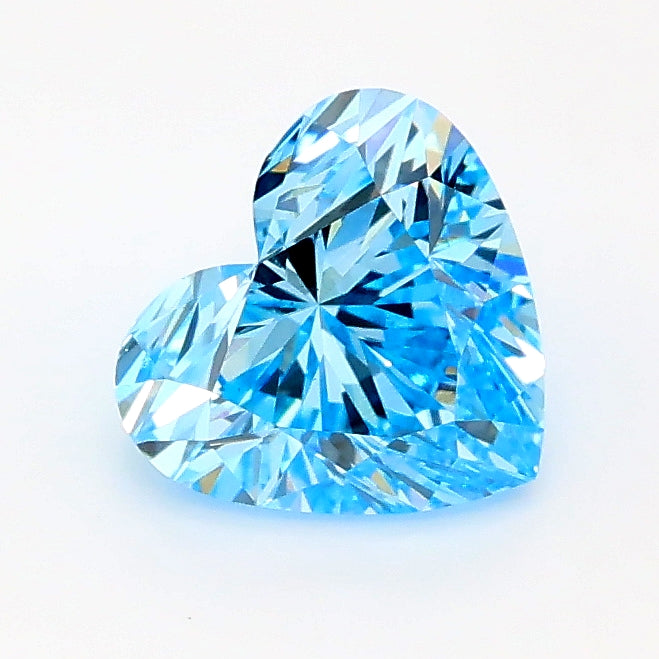 1.08 carat fancy vivid blue heart lab grown diamond VS2 clarity