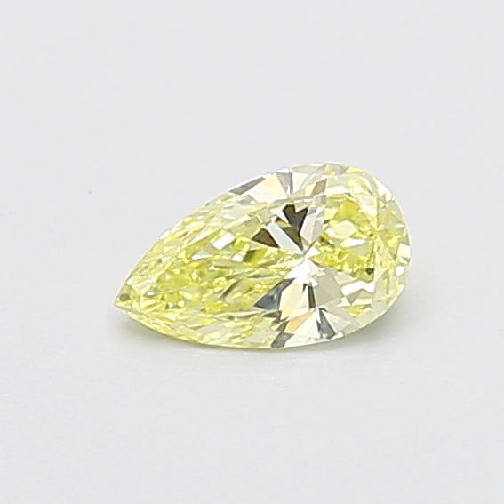 0.45 carat fancy light yellow pear lab grown diamond VVS2 clarity