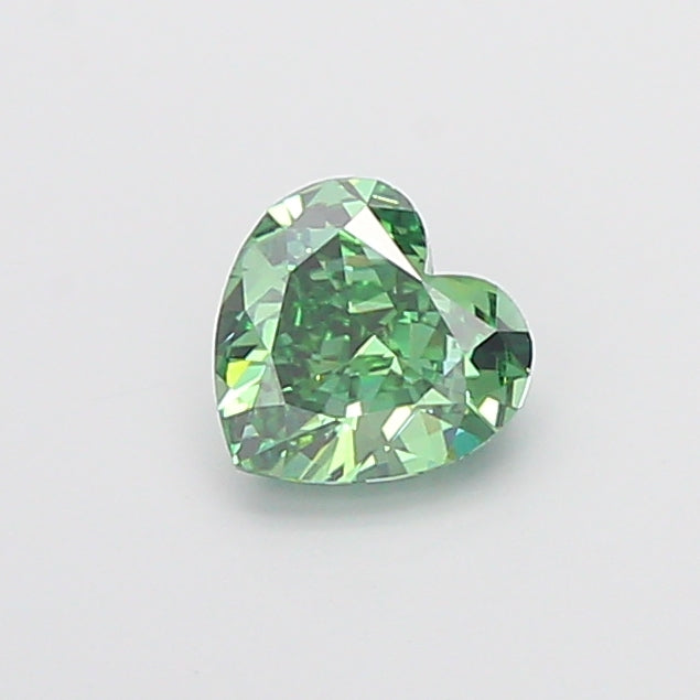 1.09 carat fancy vivid green heart lab grown diamond VVS2 clarity