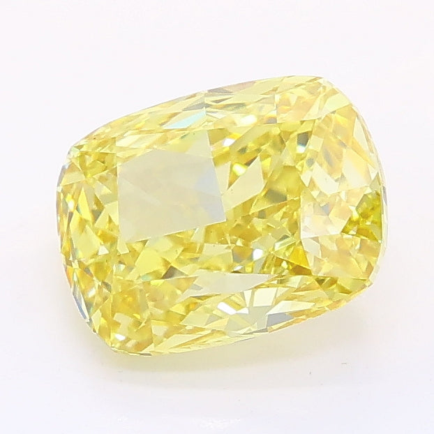 1.65 carat fancy intense yellow cushion lab grown diamond VS1 clarity