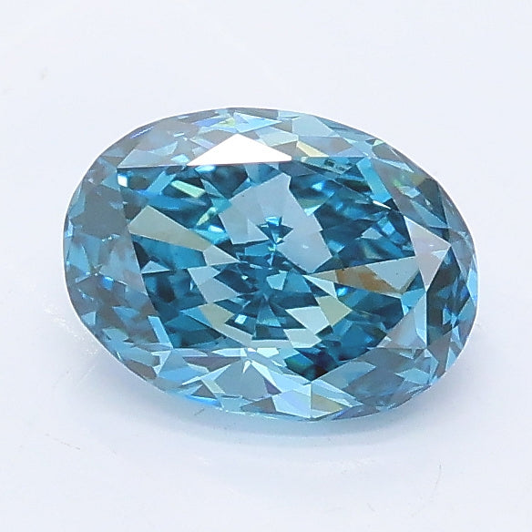1.06 carat fancy vivid blue oval lab grown diamond VS1 clarity