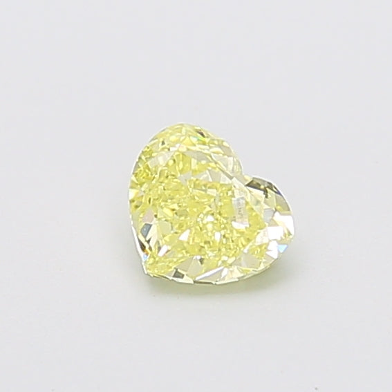 0.51 carat fancy yellow heart lab grown diamond VVS2 clarity