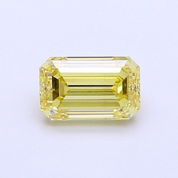 0.70 carat fancy intense yellow emerald lab grown diamond VS1 clarity