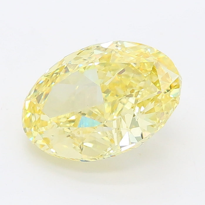 2.14 carat fancy intense yellow oval lab grown diamond VS1 clarity