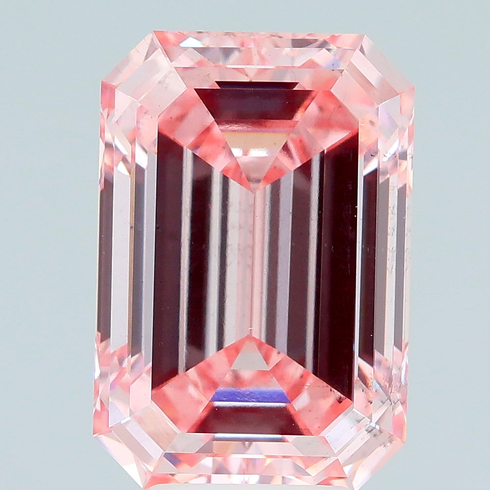 6.09 carat fancy intense pink emerald lab grown diamond SI1 clarity